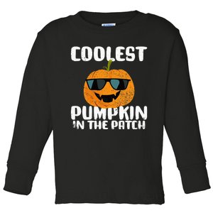 Coolest Pumpkin In The Patch Halloween Girls Kids Toddler Long Sleeve Shirt