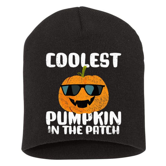 Coolest Pumpkin In The Patch Halloween Girls Kids Short Acrylic Beanie