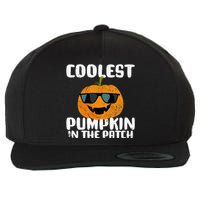 Coolest Pumpkin In The Patch Halloween Girls Kids Wool Snapback Cap