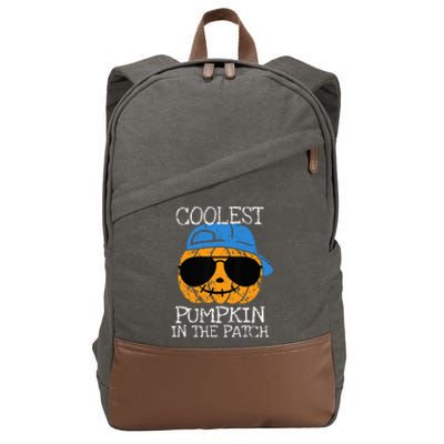 Coolest Pumpkin In The Patch Halloween Cotton Canvas Backpack