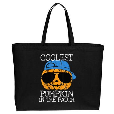 Coolest Pumpkin In The Patch Halloween Cotton Canvas Jumbo Tote