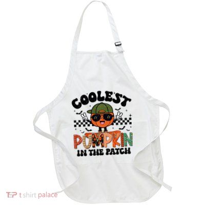 Coolest Pumpkin In The Patch Halloween Full-Length Apron With Pockets