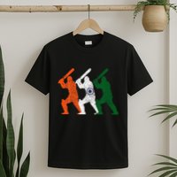 Cricket Player Indian Flag Vintage India Cricket T-Shirt