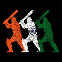 Cricket Player Indian Flag Vintage India Cricket T-Shirt