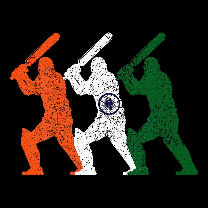 Cricket Player Indian Flag Vintage India Cricket T-Shirt
