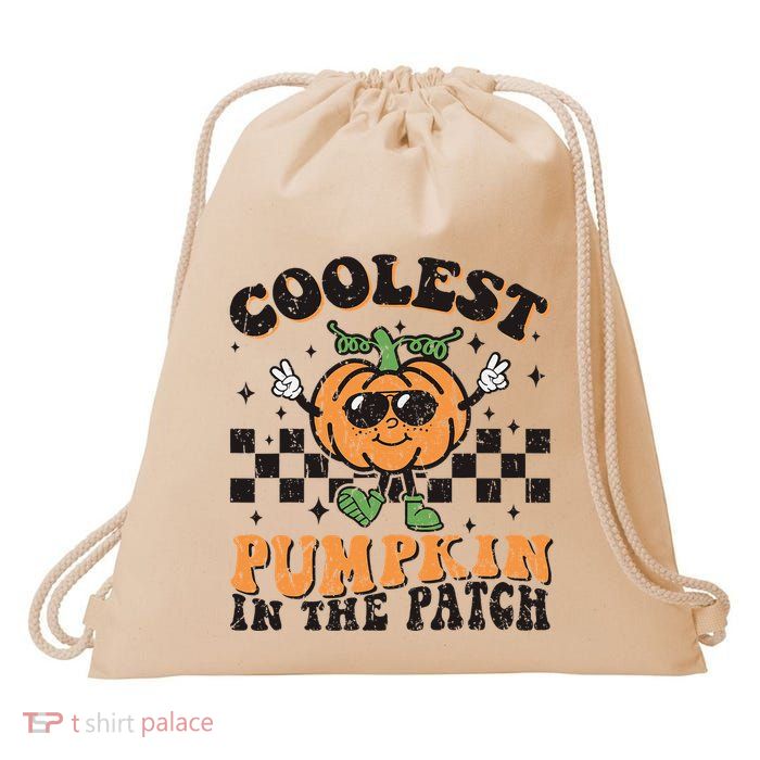 Coolest Pumpkin In The Patch Halloween Drawstring Bag