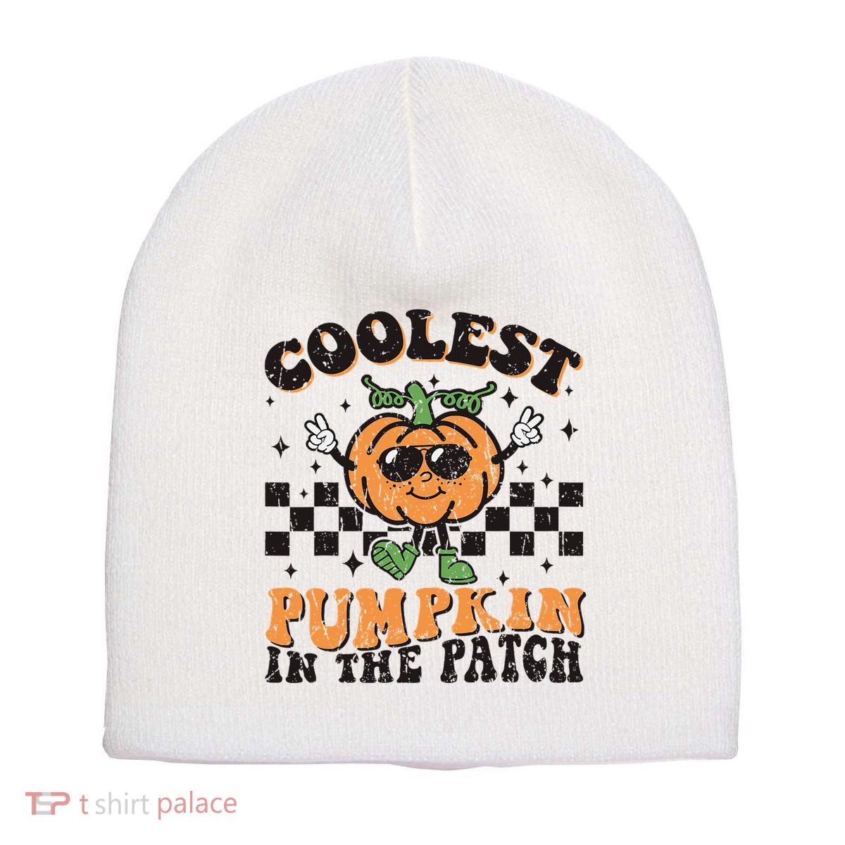 Coolest Pumpkin In The Patch Halloween Short Acrylic Beanie