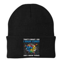 Competitive Puzzle I Solve Cubes And I Know Thing Cubing Knit Cap Winter Beanie