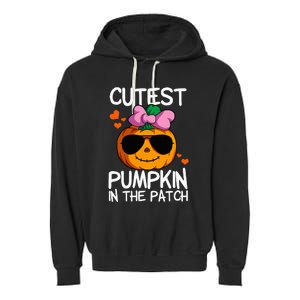 Cutest Pumpkin In The Patch Halloween Pumpkin Garment-Dyed Fleece Hoodie