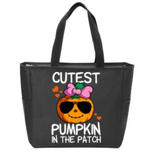 Cutest Pumpkin In The Patch Halloween Pumpkin Zip Tote Bag