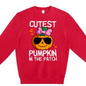 Cutest Pumpkin In The Patch Halloween Pumpkin Premium Crewneck Sweatshirt