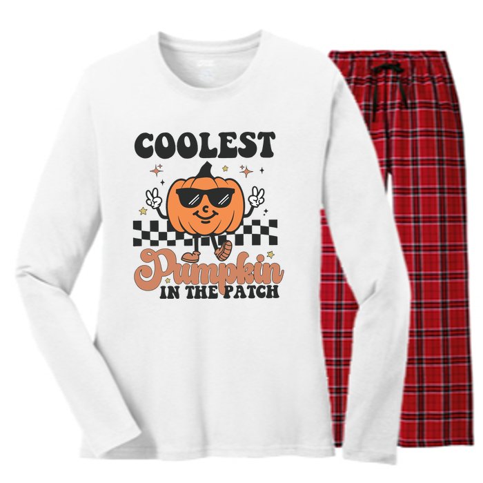 Coolest Pumpkin In The Patch Women's Long Sleeve Flannel Pajama Set 