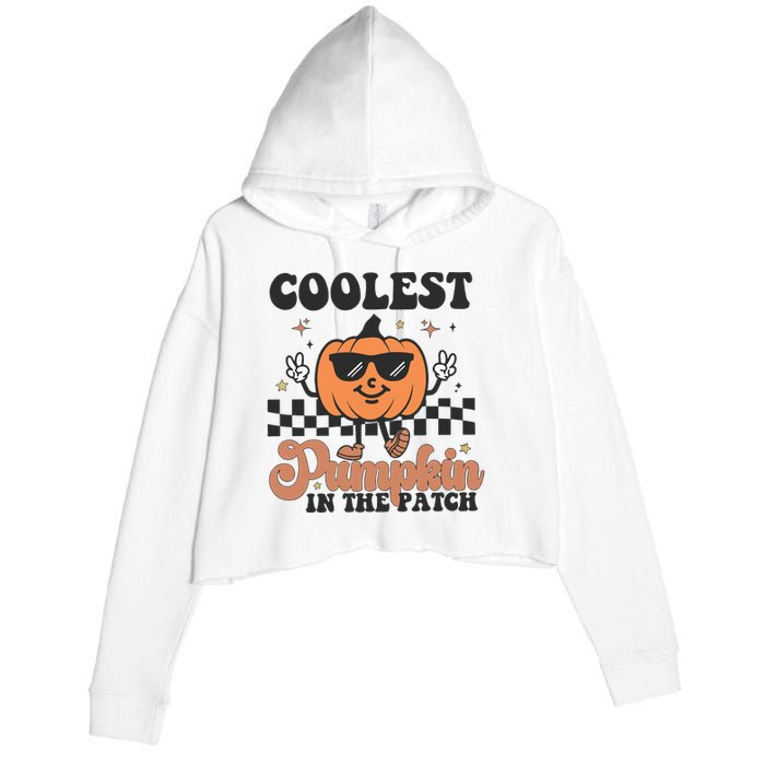 Coolest Pumpkin In The Patch Crop Fleece Hoodie