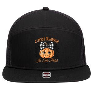 Cutest Pumpkin In The Patch Halloween 7 Panel Mesh Trucker Snapback Hat