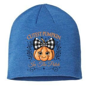 Cutest Pumpkin In The Patch Halloween Sustainable Beanie