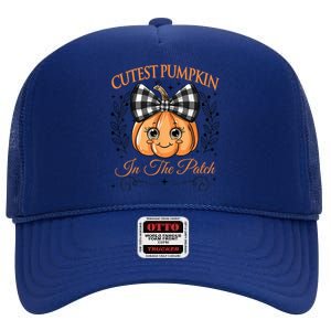 Cutest Pumpkin In The Patch Halloween High Crown Mesh Back Trucker Hat