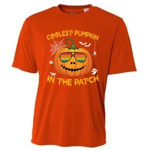 Coolest Pumpkin In The Patch Funny Pumpkin Sunglasses Gift Cooling Performance Crew T-Shirt