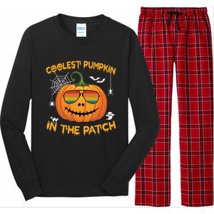 Coolest Pumpkin In The Patch Funny Pumpkin Sunglasses Gift Long Sleeve Pajama Set