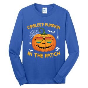 Coolest Pumpkin In The Patch Funny Pumpkin Sunglasses Gift Tall Long Sleeve T-Shirt