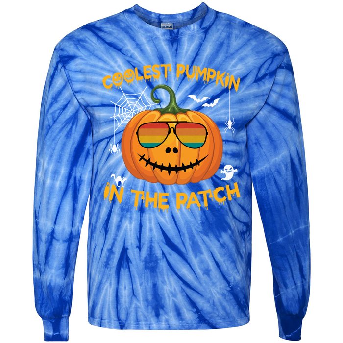 Coolest Pumpkin In The Patch Funny Pumpkin Sunglasses Gift Tie-Dye Long Sleeve Shirt