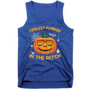 Coolest Pumpkin In The Patch Funny Pumpkin Sunglasses Gift Tank Top