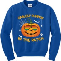 Coolest Pumpkin In The Patch Funny Pumpkin Sunglasses Gift Kids Sweatshirt