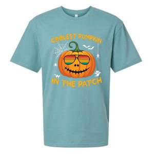 Coolest Pumpkin In The Patch Funny Pumpkin Sunglasses Gift Sueded Cloud Jersey T-Shirt