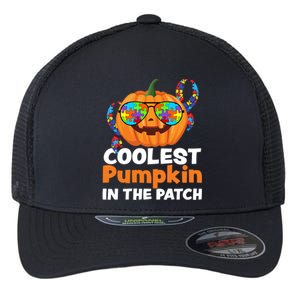 Coolest Pumpkin In The Patch Autism Halloween Gift Flexfit Unipanel Trucker Cap