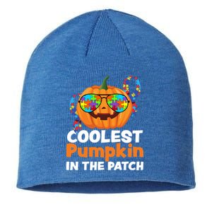 Coolest Pumpkin In The Patch Autism Halloween Gift Sustainable Beanie