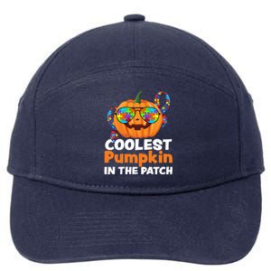 Coolest Pumpkin In The Patch Autism Halloween Gift 7-Panel Snapback Hat