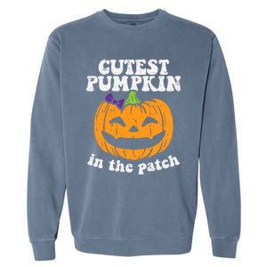 Cutest Pumpkin In The Patch Cute Halloween Girl Garment-Dyed Sweatshirt