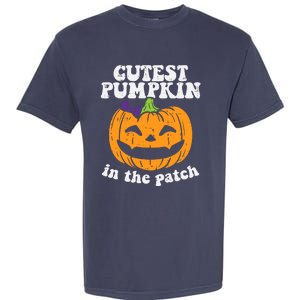 Cutest Pumpkin In The Patch Cute Halloween Girl Garment-Dyed Heavyweight T-Shirt