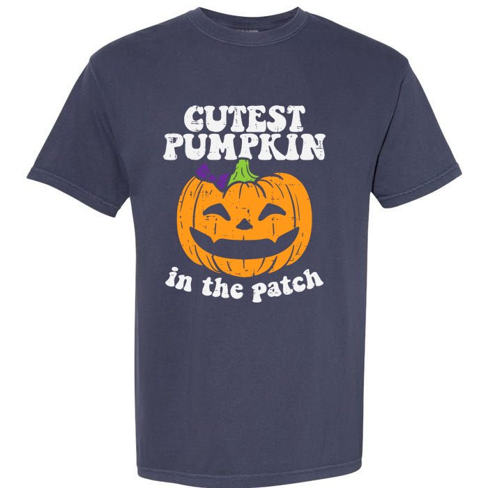 Cutest Pumpkin In The Patch Cute Halloween Girl Garment-Dyed Heavyweight T-Shirt