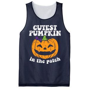 Cutest Pumpkin In The Patch Cute Halloween Girl Mesh Reversible Basketball Jersey Tank