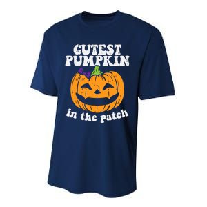 Cutest Pumpkin In The Patch Cute Halloween Girl Performance Sprint T-Shirt