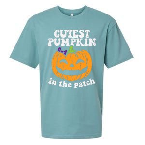 Cutest Pumpkin In The Patch Cute Halloween Girl Sueded Cloud Jersey T-Shirt