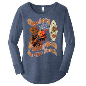 Coolest Pumpkin In The Patch Floral Ghost Funny Gift Women's Perfect Tri Tunic Long Sleeve Shirt