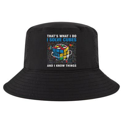 Competitive Puzzle I Solve Cubes And I Know Thing Cubing Cool Comfort Performance Bucket Hat