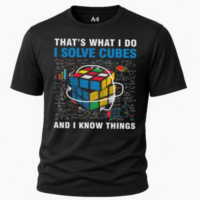 Competitive Puzzle I Solve Cubes And I Know Thing Cubing Cooling Performance Crew T-Shirt