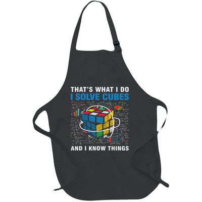 Competitive Puzzle I Solve Cubes And I Know Thing Cubing Full-Length Apron With Pockets