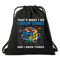 Competitive Puzzle I Solve Cubes And I Know Thing Cubing Drawstring Bag