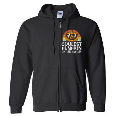 Coolest Pumpkin In The Patch Halloween Full Zip Hoodie