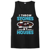 Curling Player I Throw Stones At Houses Curler Curling Gift PosiCharge Competitor Tank