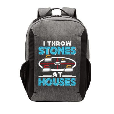 Curling Player I Throw Stones At Houses Curler Curling Gift Vector Backpack