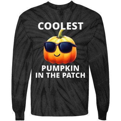 Coolest Pumpkin In The Patch Halloween Kids Tie-Dye Long Sleeve Shirt