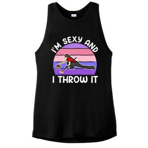 Curling Player IM Sexy And I Throw It Curler Funny Gift Ladies PosiCharge Tri-Blend Wicking Tank