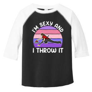 Curling Player IM Sexy And I Throw It Curler Funny Gift Toddler Fine Jersey T-Shirt