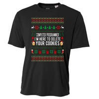 Computer Programmer I'm Here To Delete Your Cookies Xmas Cooling Performance Crew T-Shirt