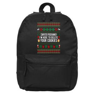 Computer Programmer I'm Here To Delete Your Cookies Xmas 16 in Basic Backpack