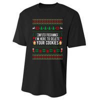 Computer Programmer I'm Here To Delete Your Cookies Xmas Performance Sprint T-Shirt